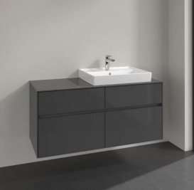 Тумба под раковину Villeroy & Boch Collaro 120х50 см МДФ глянцевый серый C08300FP