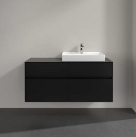 Тумба под раковину Villeroy & Boch Collaro 120х50 см МДФ черный матовый лак C08300PD