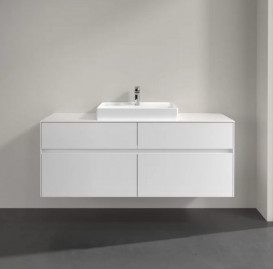 Тумба под раковину Villeroy & Boch Collaro 140х50 см МДФ глянцевый белый C08400DH