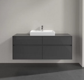 Тумба под раковину Villeroy & Boch Collaro 140х50 см МДФ глянцевый серый C08400FP