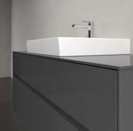 Тумба под раковину Villeroy & Boch Collaro 140х50 см МДФ глянцевый серый C08400FP