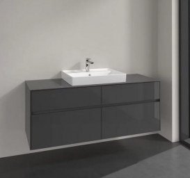 Тумба под раковину Villeroy & Boch Collaro 140х50 см МДФ глянцевый серый C08400FP