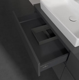 Тумба под раковину Villeroy & Boch Collaro 140х50 см МДФ глянцевый серый C08500FP