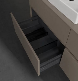Тумба под раковину Villeroy & Boch Collaro 140х50 см ДСП трюфель серый C08500VG