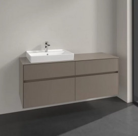 Тумба под раковину Villeroy & Boch Collaro 140х50 см ДСП трюфель серый C08500VG