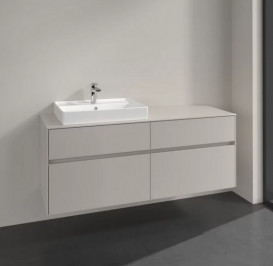 Тумба під раковину Villeroy&Boch Collaro 140х50 см ДСП м'який сірий C08500VK