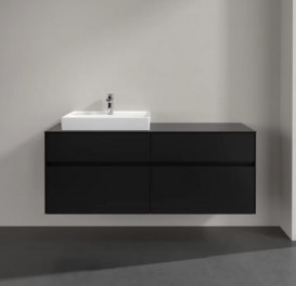 Тумба под раковину Villeroy & Boch Collaro 140х50 см МДФ черный матовый лак C08500PD