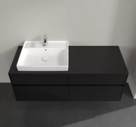 Тумба под раковину Villeroy & Boch Collaro 140х50 см МДФ черный матовый лак C08500PD