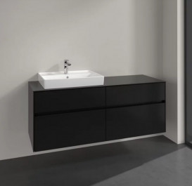 Тумба под раковину Villeroy & Boch Collaro 140х50 см МДФ черный матовый лак C08500PD