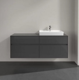 Тумба під раковину Villeroy&Boch Collaro 140х50 см МДФ глянсовий сірий C08600FP