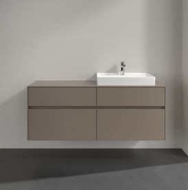 Тумба під раковину Villeroy & Boch Collaro 140х50 см ДСП сірий трюфель C08600VG