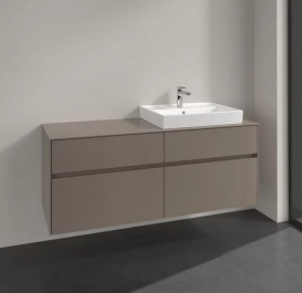 Тумба під раковину Villeroy & Boch Collaro 140х50 см ДСП сірий трюфель C08600VG