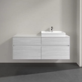 Тумба під раковину Villeroy&Boch Collaro 140х50 см ДСП біле дерево C08600E8