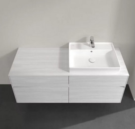 Тумба під раковину Villeroy&Boch Collaro 140х50 см ДСП біле дерево C08600E8