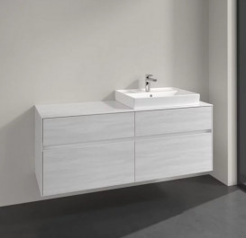 Тумба під раковину Villeroy&Boch Collaro 140х50 см ДСП біле дерево C08600E8