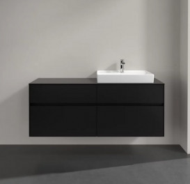 Тумба под раковину Villeroy & Boch Collaro 140х50 см МДФ черный матовый лак C08600PD