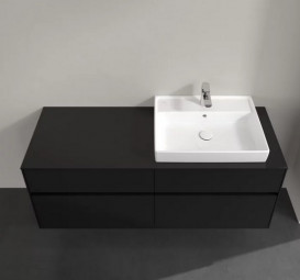 Тумба под раковину Villeroy & Boch Collaro 140х50 см МДФ черный матовый лак C08600PD