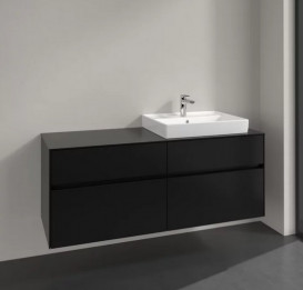 Тумба под раковину Villeroy & Boch Collaro 140х50 см МДФ черный матовый лак C08600PD