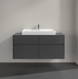 Тумба под раковину Villeroy & Boch Collaro 120х50 см МДФ глянцевый серый C08700FP