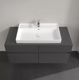 Тумба под раковину Villeroy & Boch Collaro 120х50 см МДФ глянцевый серый C08700FP