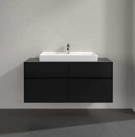 Тумба під раковину Villeroy & Boch Collaro 120х50 см МДФ чорний матовий лак C08700PD