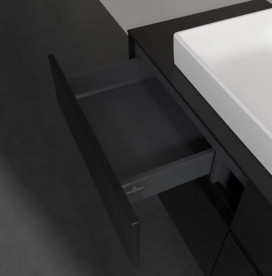 Тумба під раковину Villeroy & Boch Collaro 120х50 см МДФ чорний матовий лак C08700PD