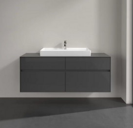 Тумба под раковину Villeroy & Boch Collaro 140х50 см МДФ глянцевый серый C08800FP