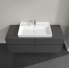 Тумба под раковину Villeroy & Boch Collaro 140х50 см МДФ глянцевый серый C08800FP