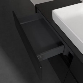 Тумба під раковину Villeroy&Boch Collaro 140х50 см МДФ чорний матовий лак C08800PD