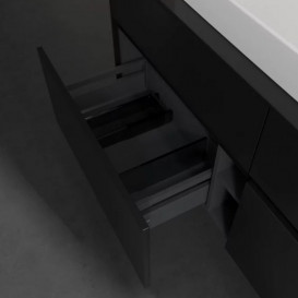 Тумба під раковину Villeroy&Boch Collaro 140х50 см МДФ чорний матовий лак C08800PD