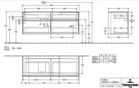 Тумба під раковину Villeroy&Boch Collaro 140х50 см МДФ глянсовий білий C08900DH