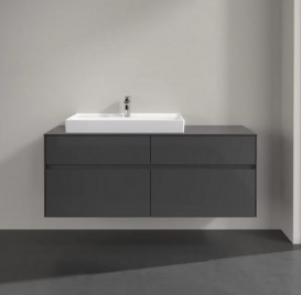 Тумба под раковину Villeroy & Boch Collaro 140х50 см МДФ глянцевый серый C08900FP
