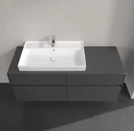 Тумба под раковину Villeroy & Boch Collaro 140х50 см МДФ глянцевый серый C08900FP