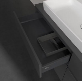 Тумба под раковину Villeroy & Boch Collaro 140х50 см МДФ глянцевый серый C08900FP