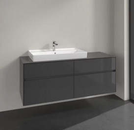 Тумба под раковину Villeroy & Boch Collaro 140х50 см МДФ глянцевый серый C08900FP