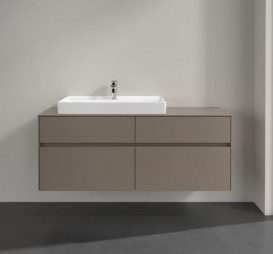 Тумба під раковину Villeroy & Boch Collaro 140х50 см ДСП сірий трюфель C08900VG