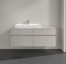 Тумба под раковину Villeroy & Boch Collaro 140х50 см ДСП мягкий серый C08900VK