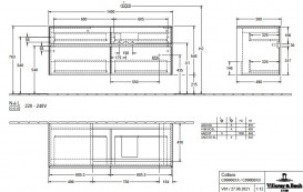 Тумба под раковину Villeroy & Boch Collaro 140х50 см ДСП трюфель серый C09000VG