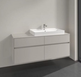 Тумба під раковину Villeroy&Boch Collaro 140х50 см ДСП м'який сірий C09000VK