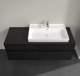 Тумба под раковину Villeroy & Boch Collaro 140х50 см МДФ черный матовый лак C09000PD