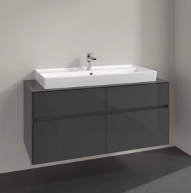Тумба під раковину Villeroy&Boch Collaro 120х50 см МДФ глянсовий сірий C09100FP