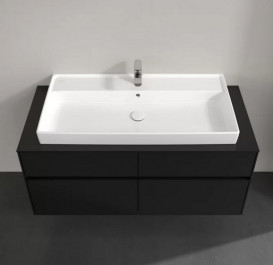 Тумба под раковину Villeroy & Boch Collaro 120х50 см МДФ черный матовый лак C09100PD