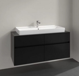 Тумба под раковину Villeroy & Boch Collaro 120х50 см МДФ черный матовый лак C09100PD