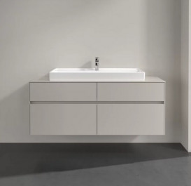 Тумба під раковину Villeroy&Boch Collaro 140х50 см ДСП м'який сірий C09200VK