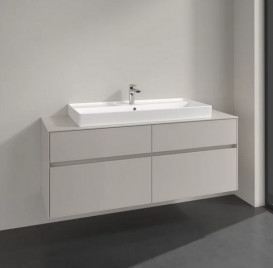 Тумба під раковину Villeroy&Boch Collaro 140х50 см ДСП м'який сірий C09200VK