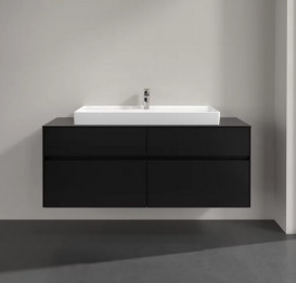 Тумба под раковину Villeroy & Boch Collaro 140х50 см МДФ черный матовый лак C09200PD