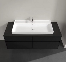 Тумба под раковину Villeroy & Boch Collaro 140х50 см МДФ черный матовый лак C09200PD