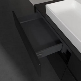 Тумба под раковину Villeroy & Boch Collaro 140х50 см МДФ черный матовый лак C09200PD