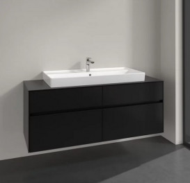 Тумба под раковину Villeroy & Boch Collaro 140х50 см МДФ черный матовый лак C09200PD
