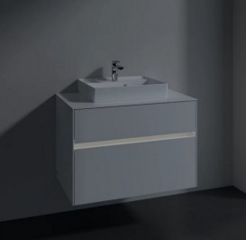 Тумба под раковину Villeroy & Boch Collaro 80х50 см с подсветкой МДФ глянцевый белый C069B0DH